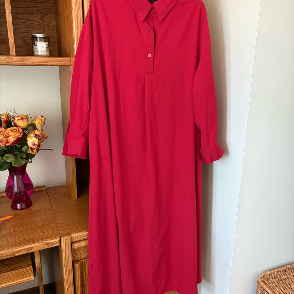 Elegant Red Shirt Dress